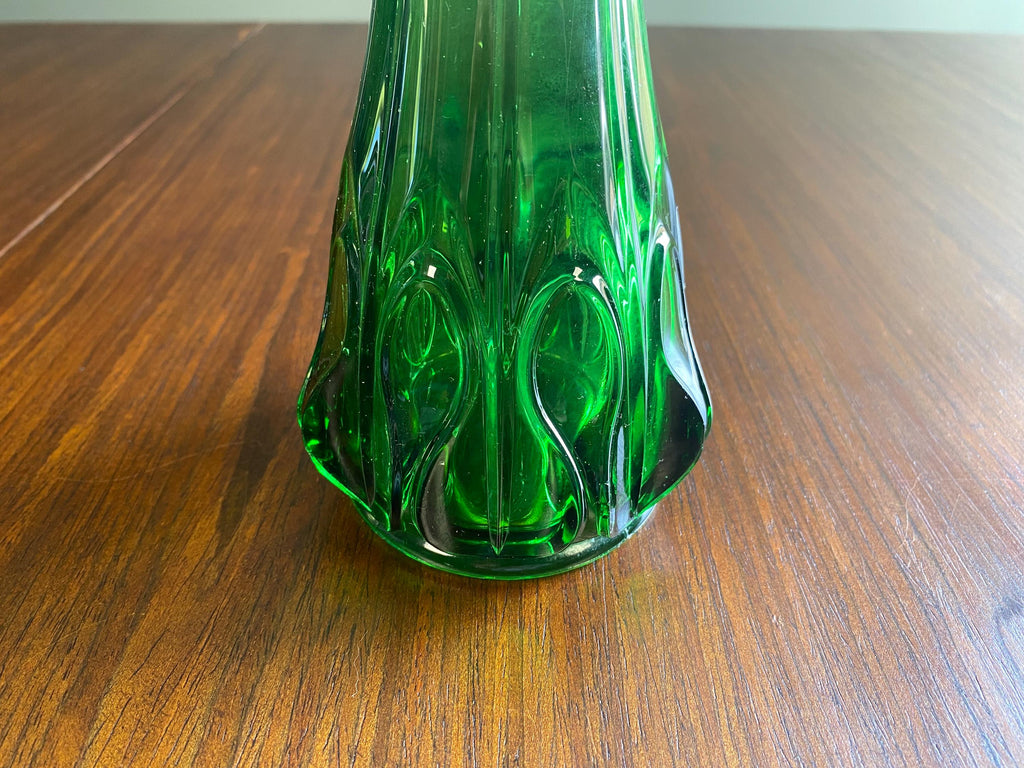 Mid-Century Emerald Green Swung Glass Vase