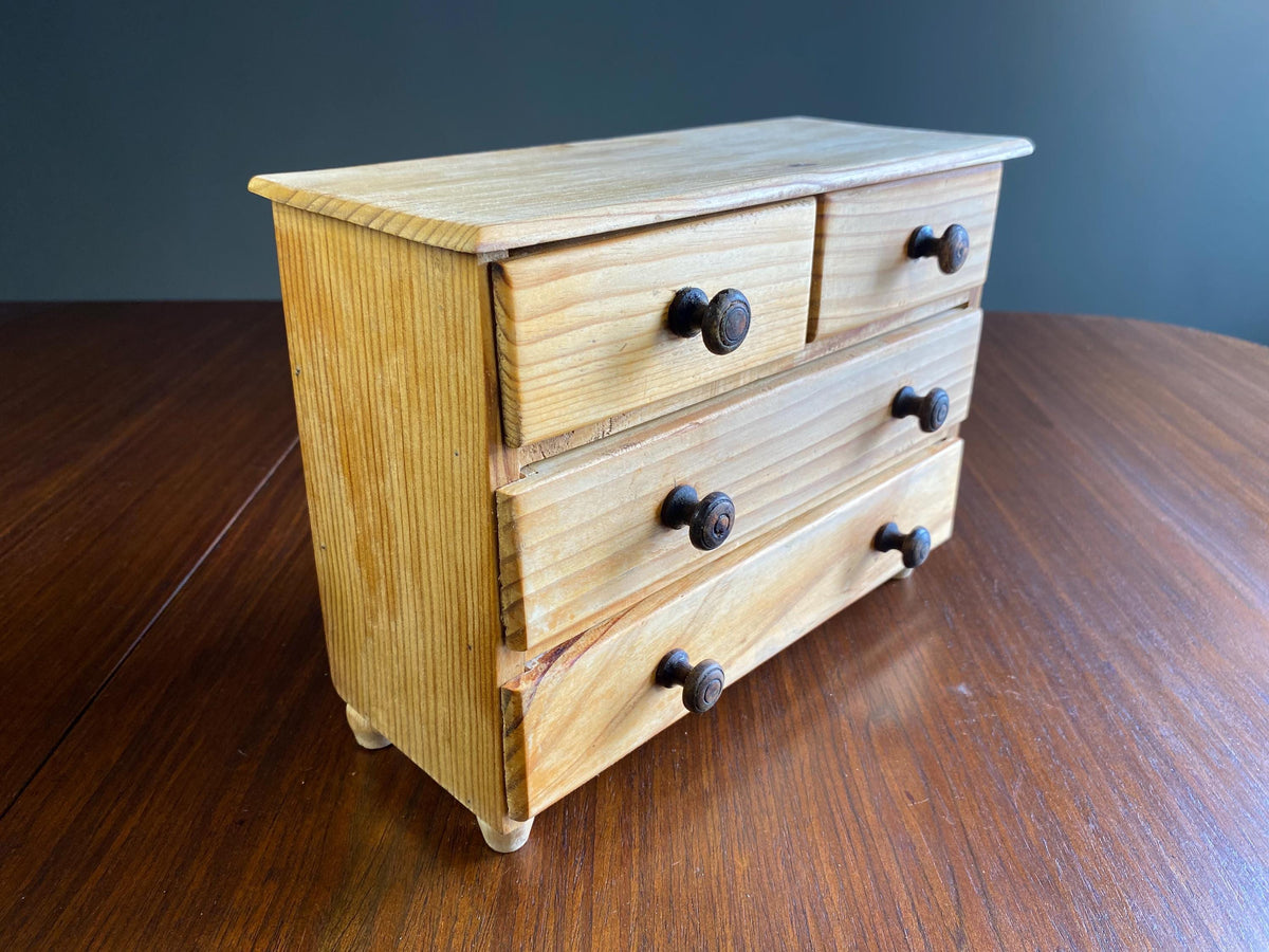 Vintage Miniature Folk Art Chest of Drawers