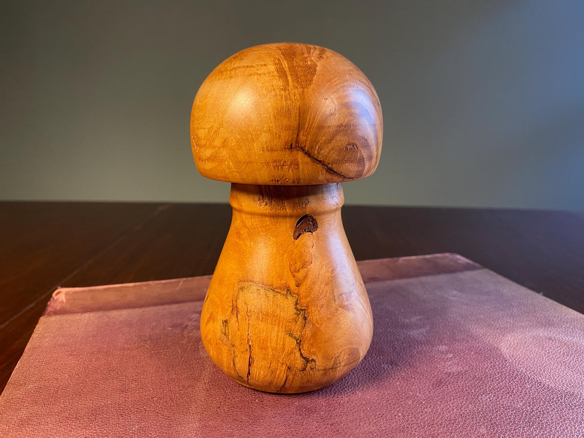 Turned Cherry Wood Mushroom