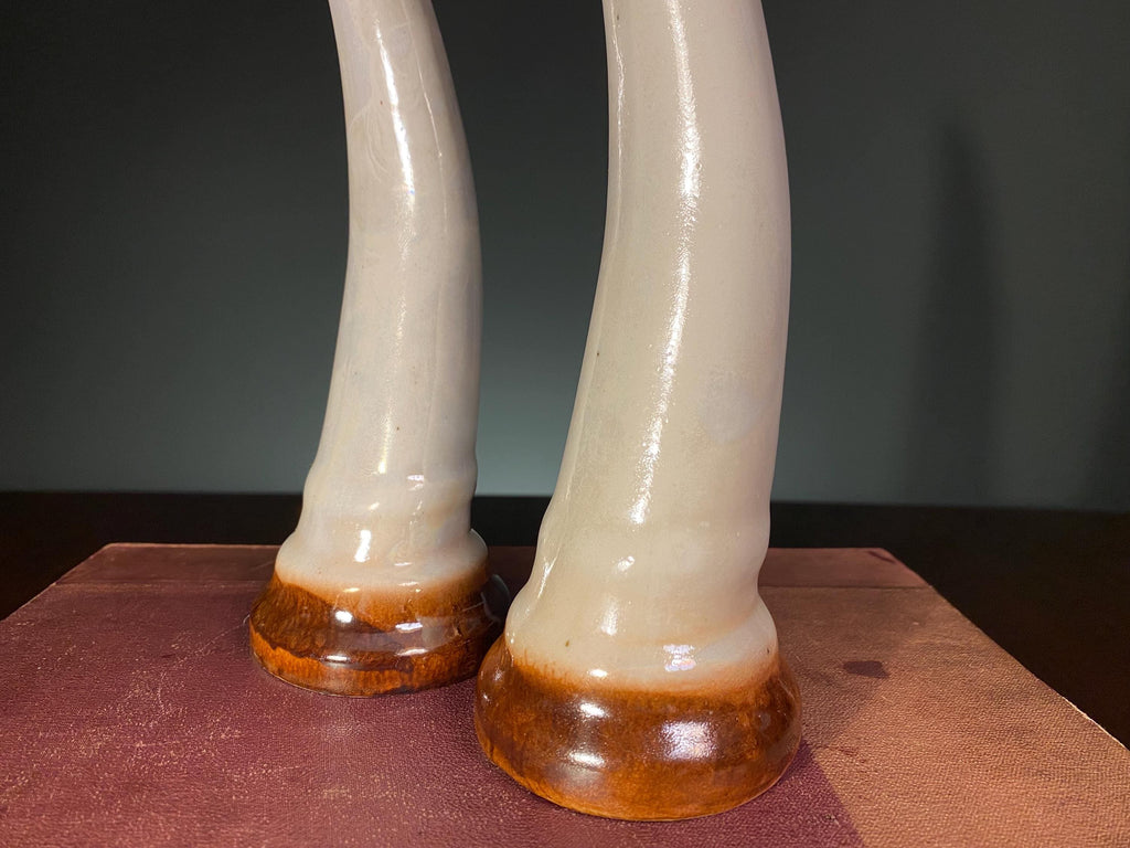 Pair of Mid-Century Polish Ceramic Tusks