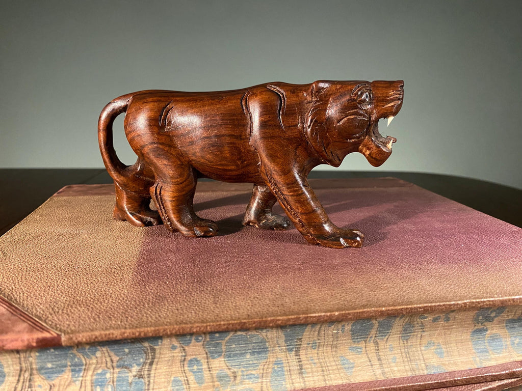Vintage Carved Wooden Tiger