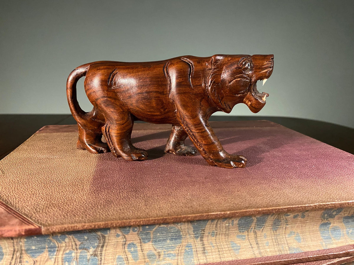 Vintage Carved Wooden Tiger