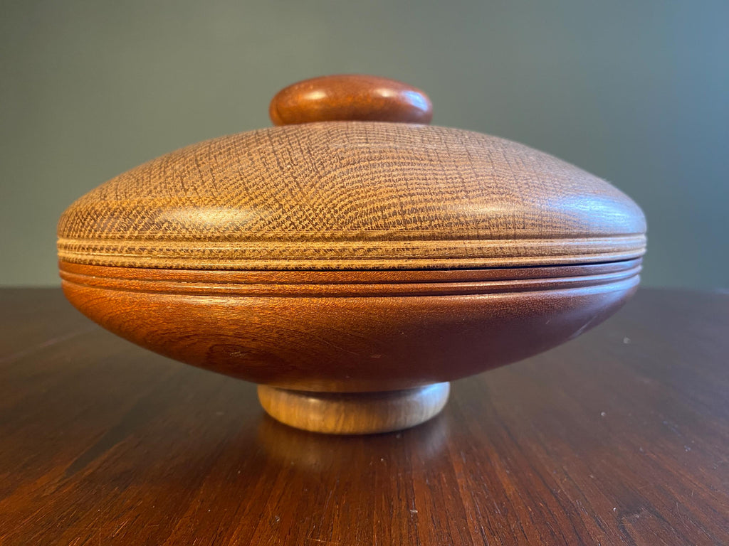 Mid-Century Turned Wood Serving Dish