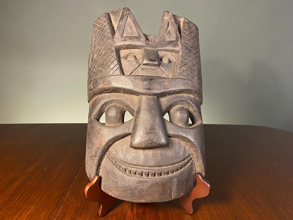 Vintage Peruvian Carved Wooden Mask
