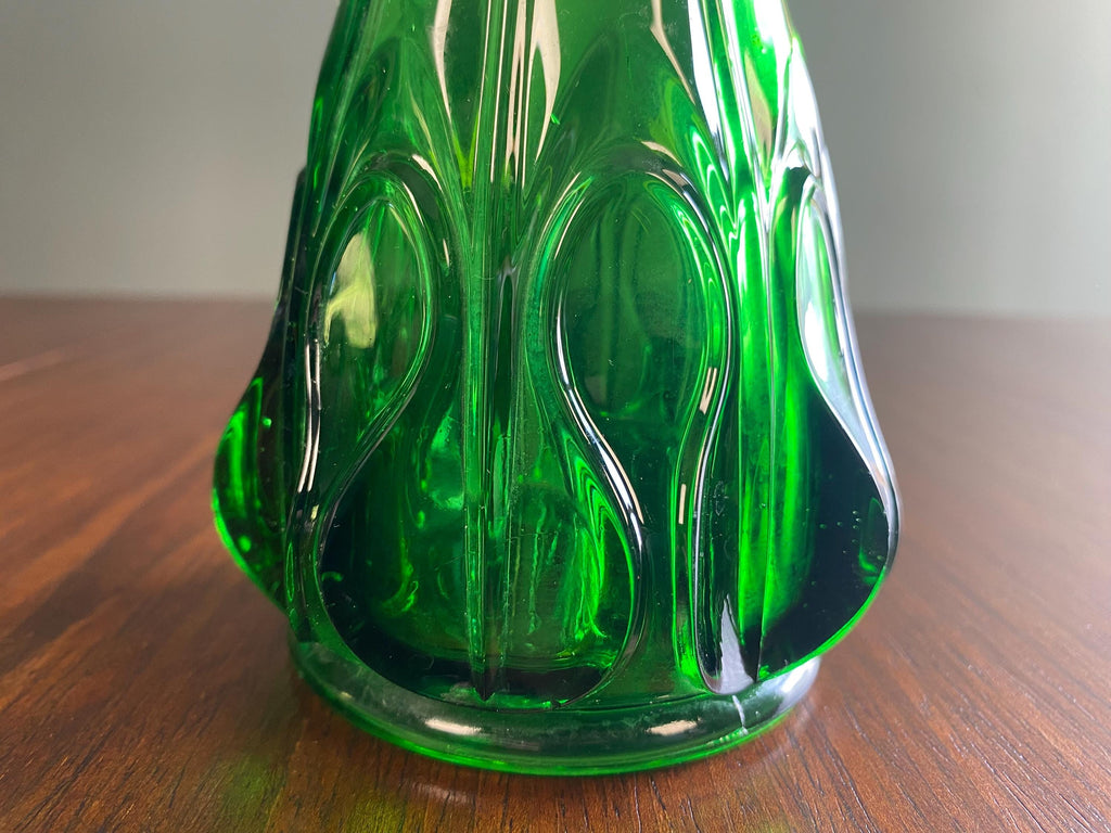 Mid-Century Emerald Green Swung Glass Vase
