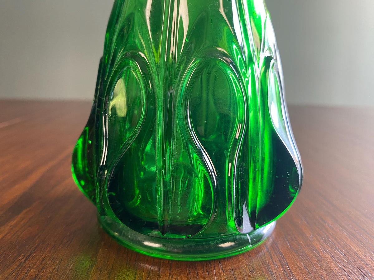 Mid-Century Emerald Green Swung Glass Vase