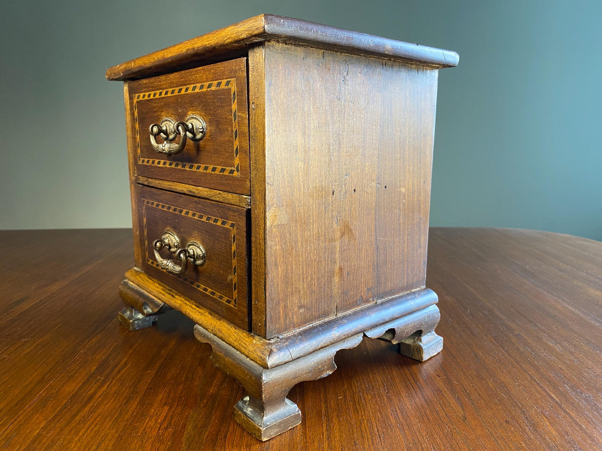 Vintage Inlaid Miniature Chest of Drawers