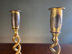 Pair of Barley Twist Brass Candlesticks