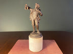 Vintage French Boy with Lantern Sculpture