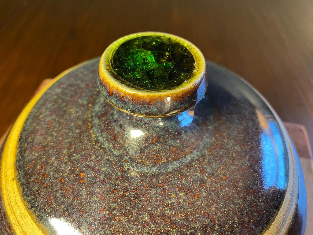 Studio Pottery Cheese Cloche with Glass Knob