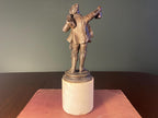 Vintage French Boy with Lantern Sculpture