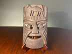 Vintage Peruvian Carved Mask with Animal Totem