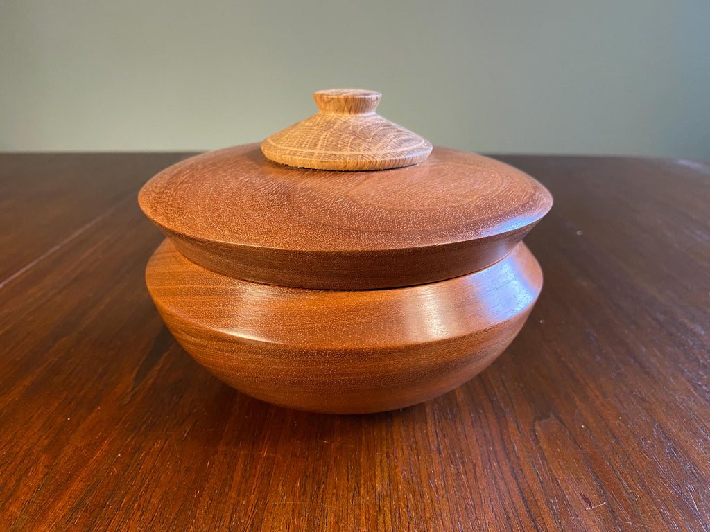 Mid-Century Turned Wood Lidded Dish