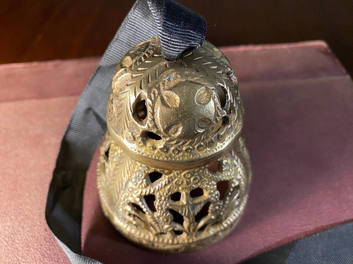 Vintage Pierced Brass Hand Bell