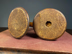 Pair of Victorian Treen & Brass Candlesticks