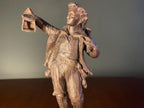 Vintage French Boy with Lantern Sculpture