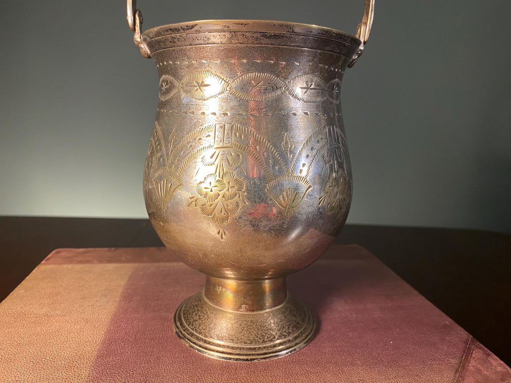 Vintage Indian Silver-Plated Brass Lota