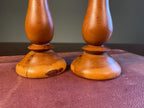 Pair of Mid-Century Wooden Candlesticks